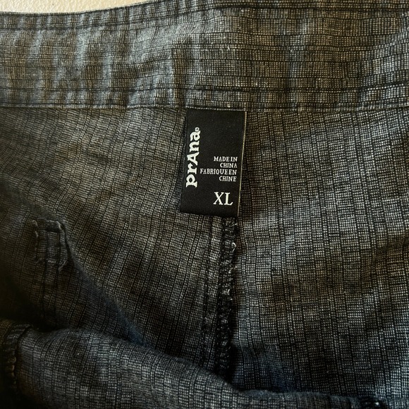 PRANA Men's‎ XL Gray Textured Drawstring hemp Shorts Casual Summer Outdoor - Picture 3 of 5